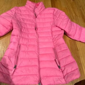 Pink puffer jacket, packable, lightweight